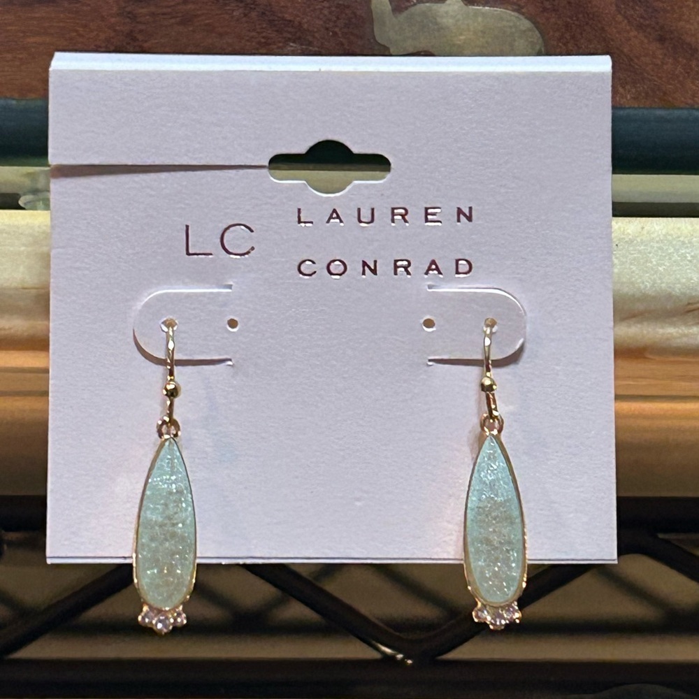 LC Lauren Conrad Fish Hook Teardrop Earrings Brand New With Tags